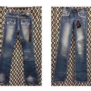 Barbed Wire White Cowgirl Tuff Jeans